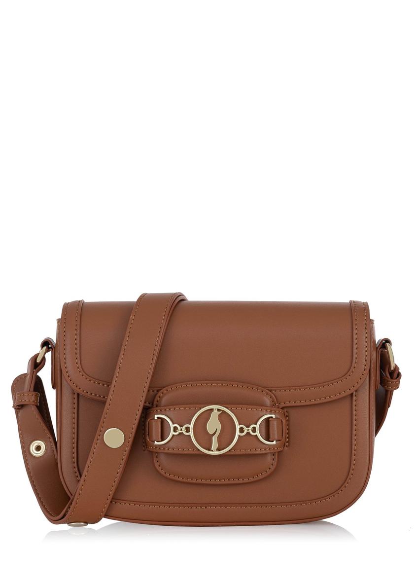 Small postbag in cognac color TOREC-0896-87(W24)-08