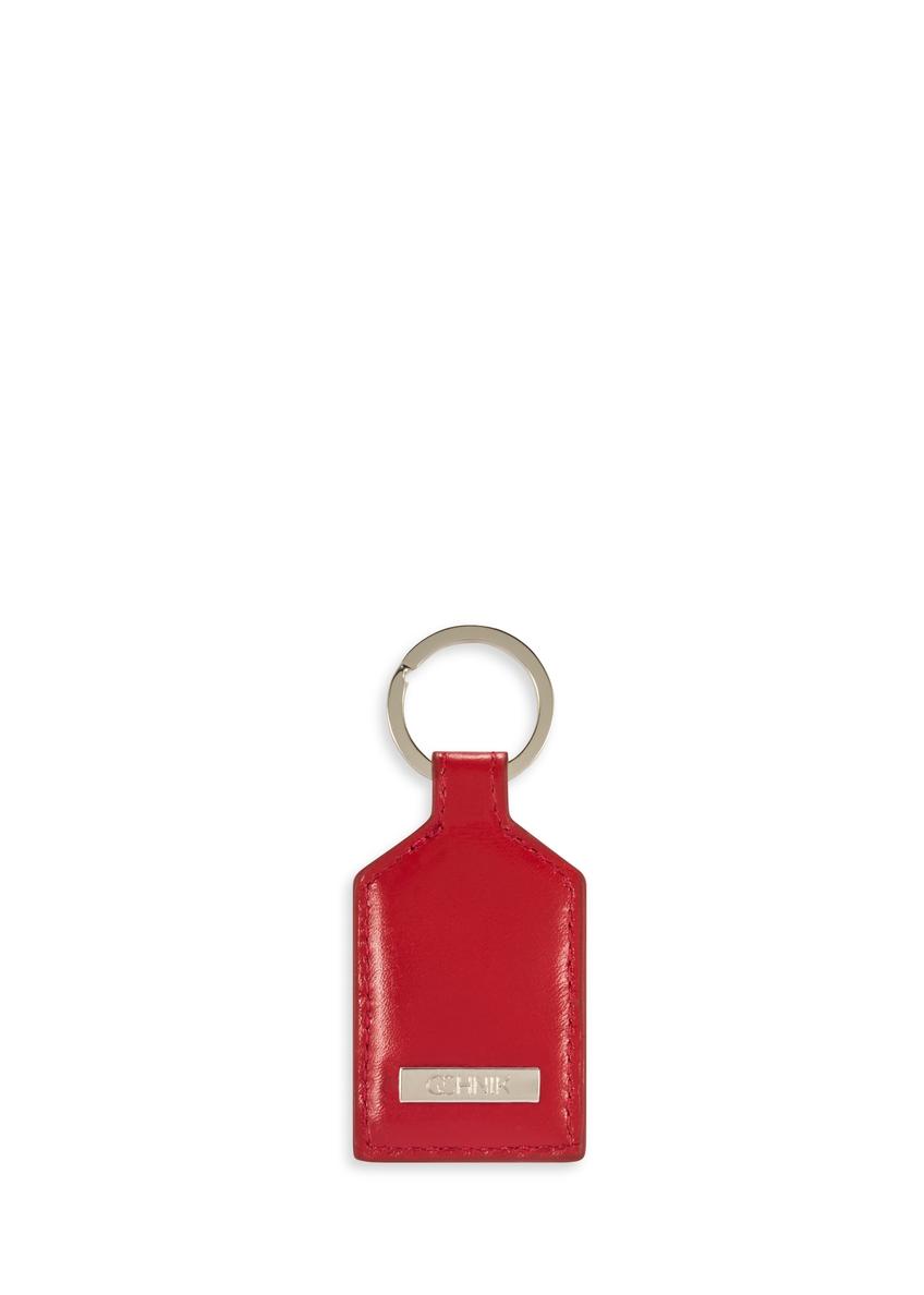 Red leather keychain with heart BRELOK-0219-42(Z25)
