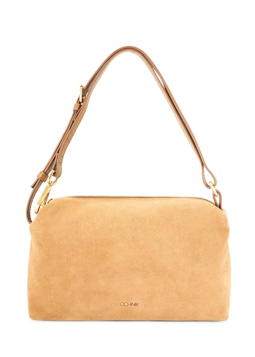 Beige suede women's handbag TORES-1249-1B(W26)