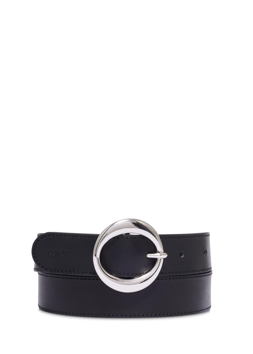 Black leather women's belt PASDS-0353-99(Z26)