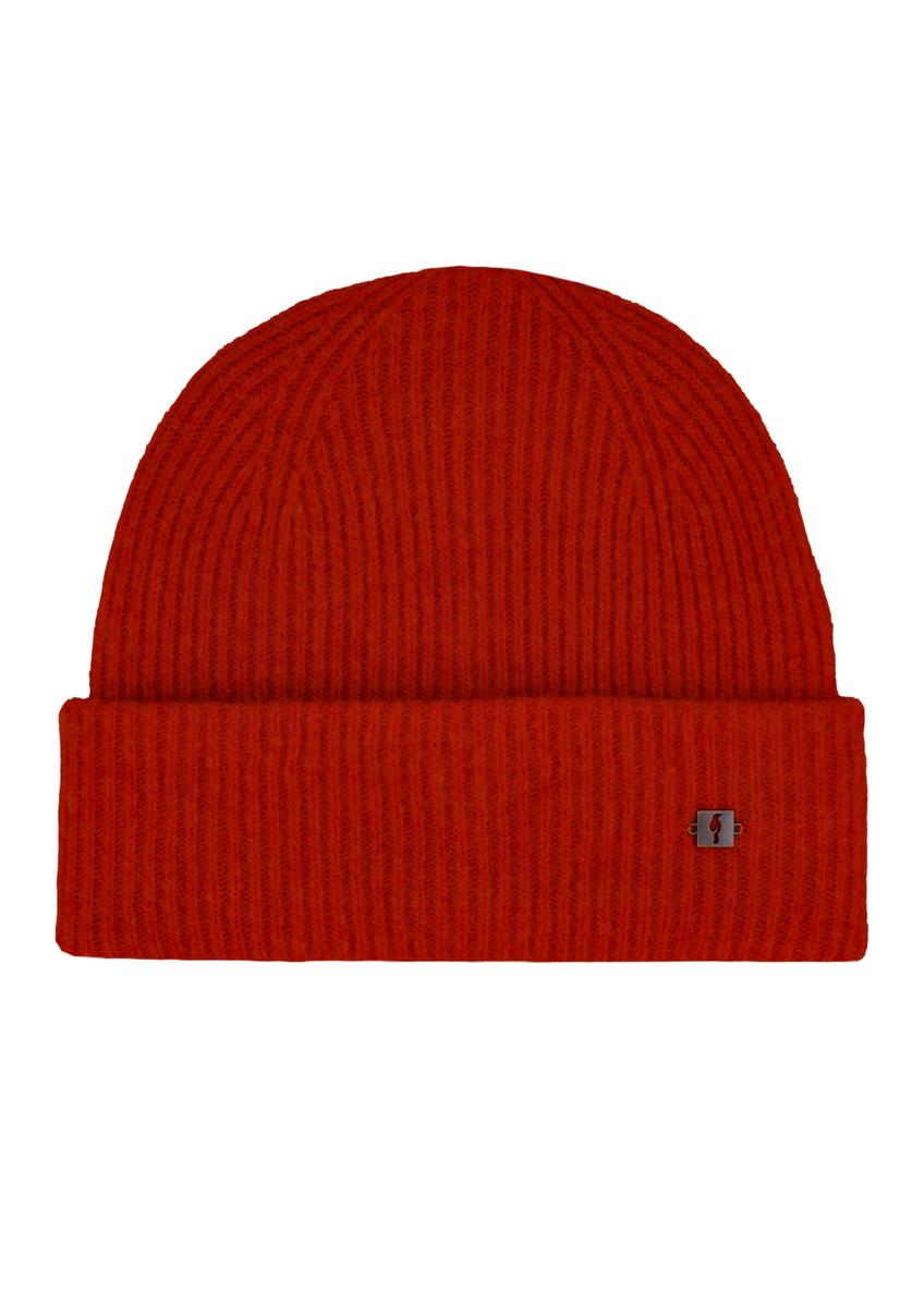 Dark orange women's wool blend hat CZADT-0201-3C(Z26), front product view on white background.