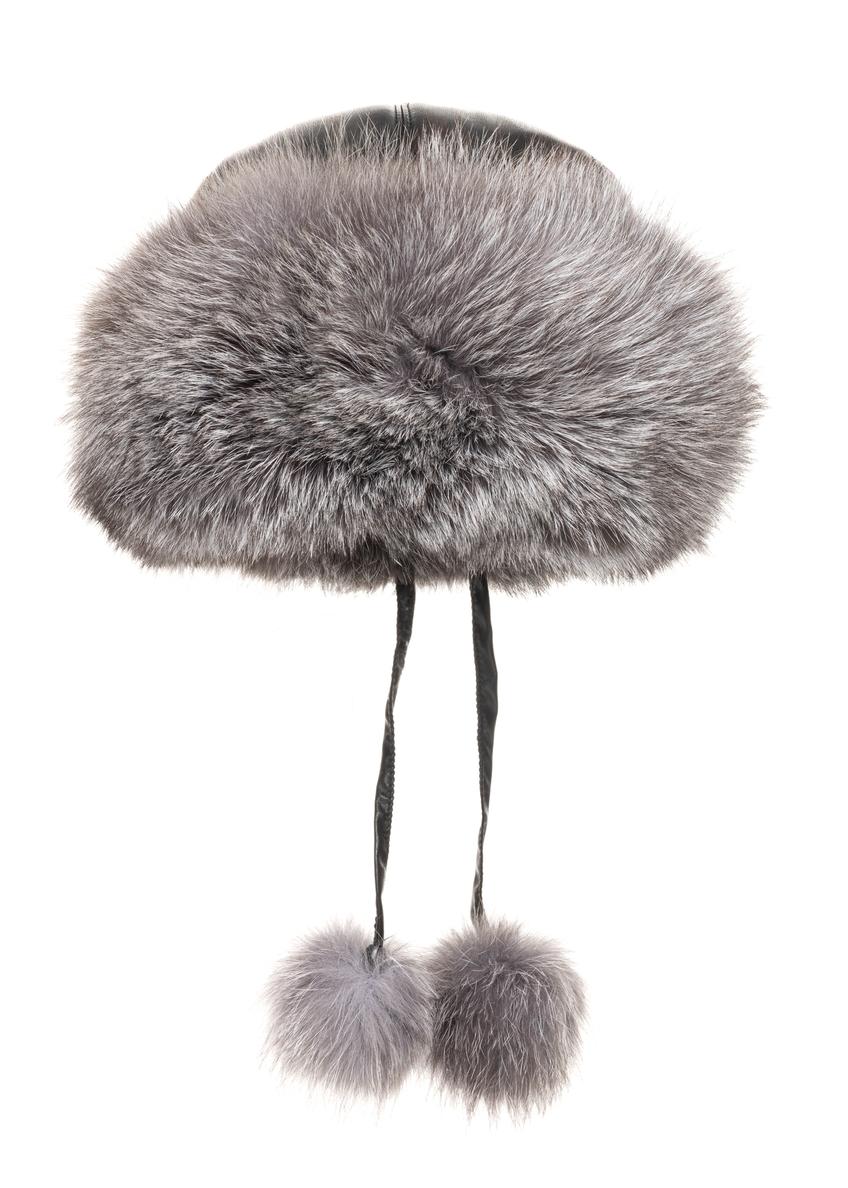 Women's hat with natural fox fur CZADF-0049-9J(Z26), front view on a white background.