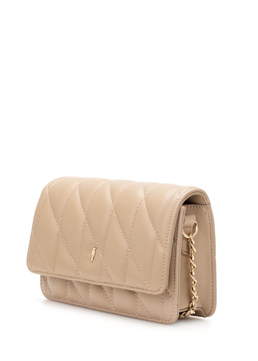 Small quilted women's handbag in beige color TOREC-1150-1D(W26)