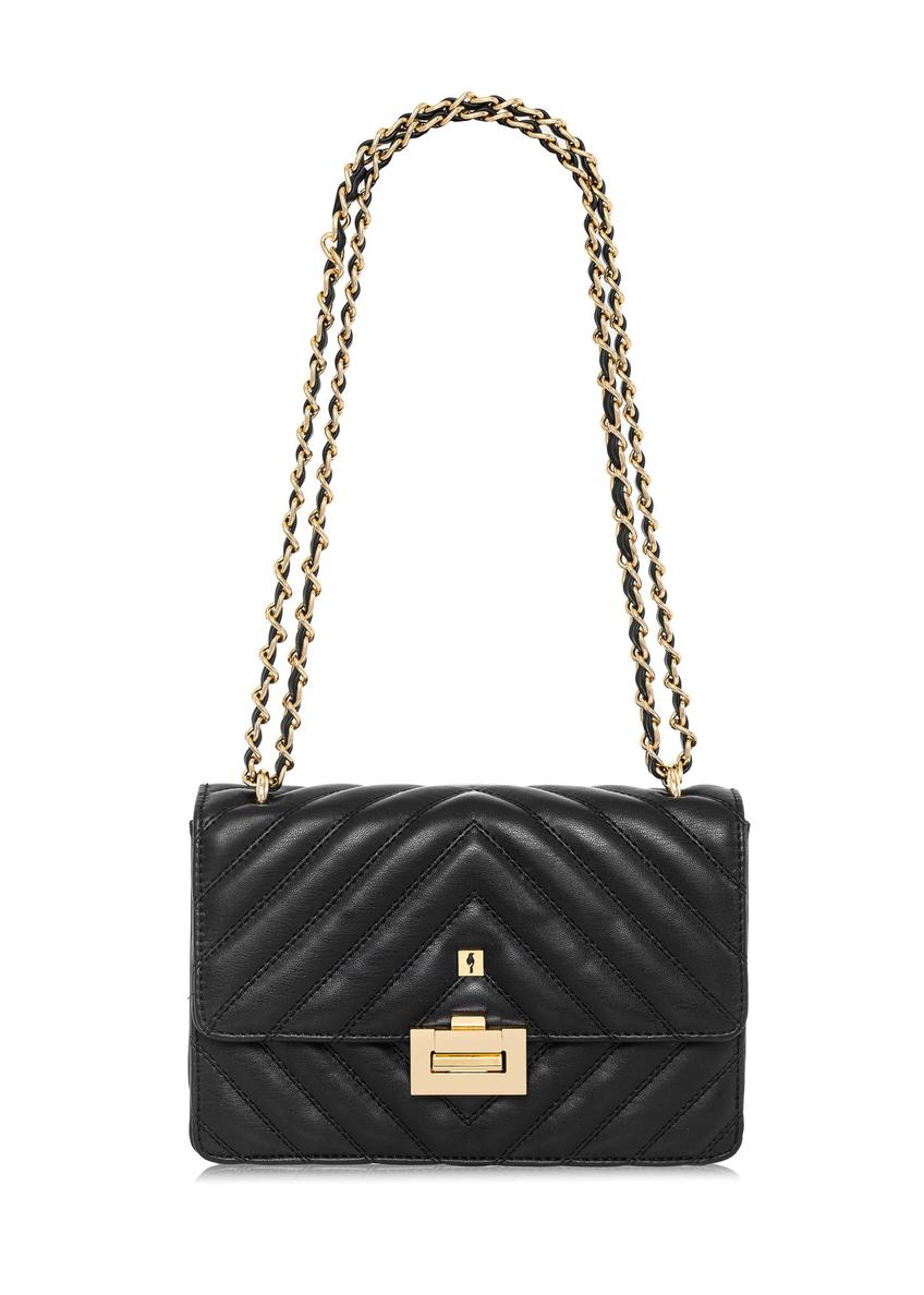 Black quilted women's handbag TOREC-0528C-99(W25)-01