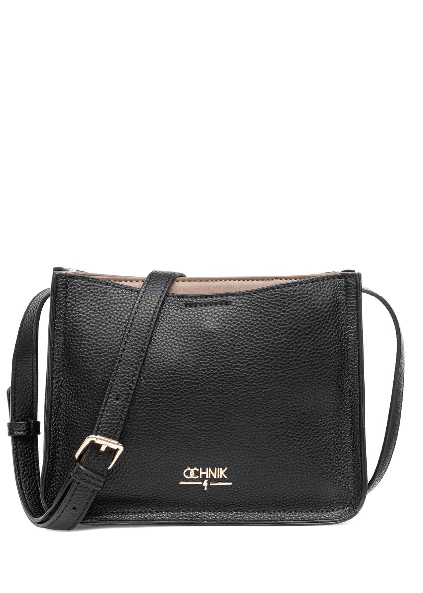 Black small shoulder bag TOREC-1055-99(Z25), front product view on white background.