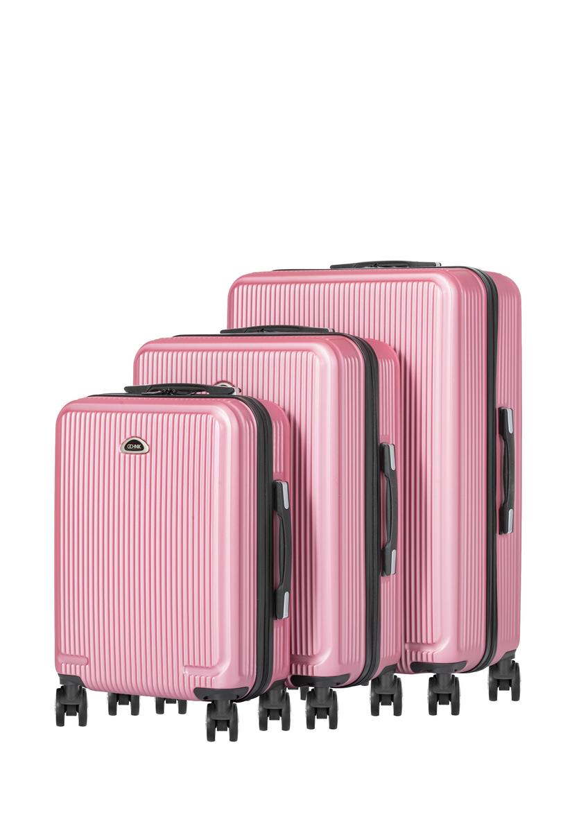 Set of hard suitcases on wheels 19"/24"/29" WALAB-0053-5C(W26), diagonal view of the product on a white background.