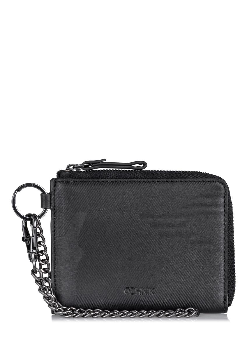 Men's leather wallet with chain PORMS-0526-99(W23)-07