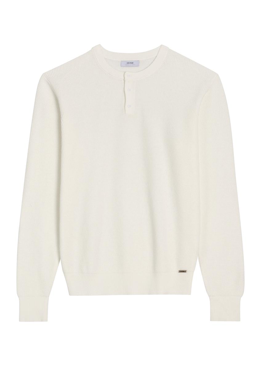Men's ecru sweater SWEMT-0201-0B(Z26)