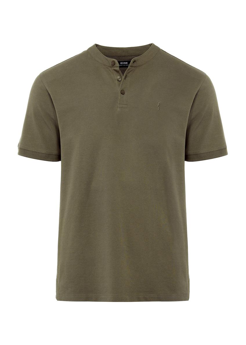 Men's khaki polo shirt POLMT-0061-55(W25)