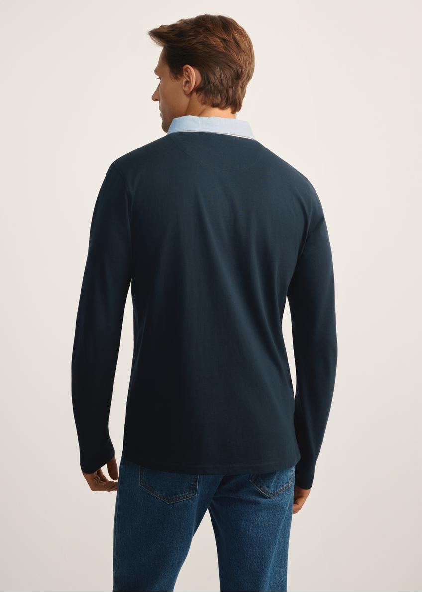 Men's navy blue longsleeve with collar LSLMT-0009-68(Z25)