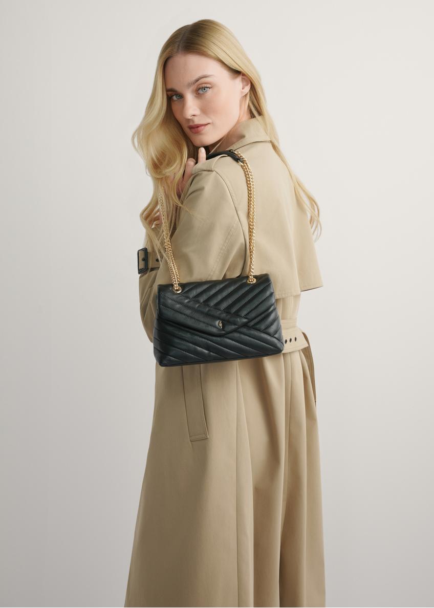 Women's leather handbag in black color TORES-1285-99(W26)