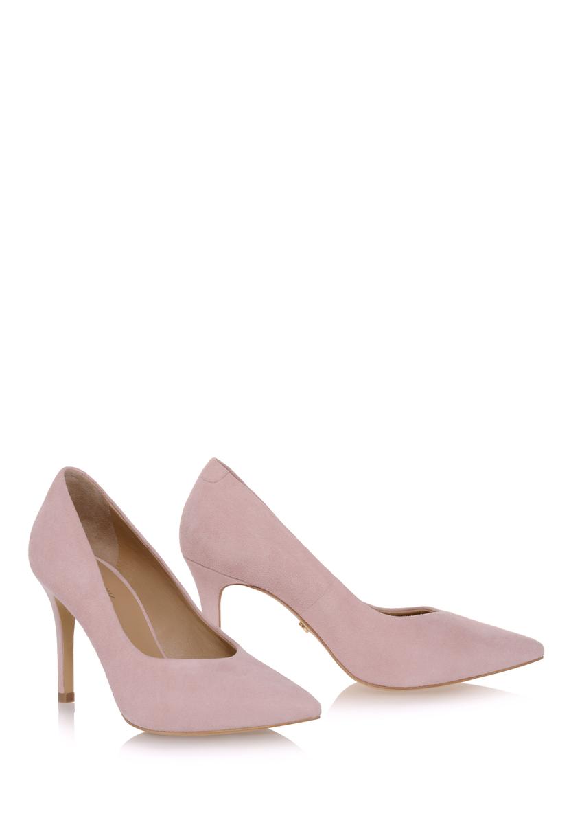 Pink velour women's stilettos BUTYD-0710-34(W23)