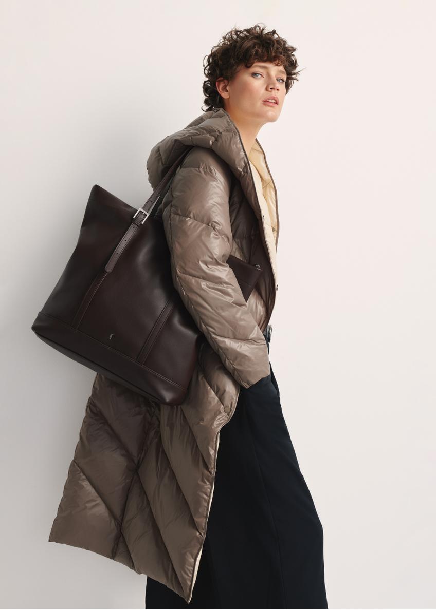 Large brown women's shopper bag TOREC-1067-89(Z25)