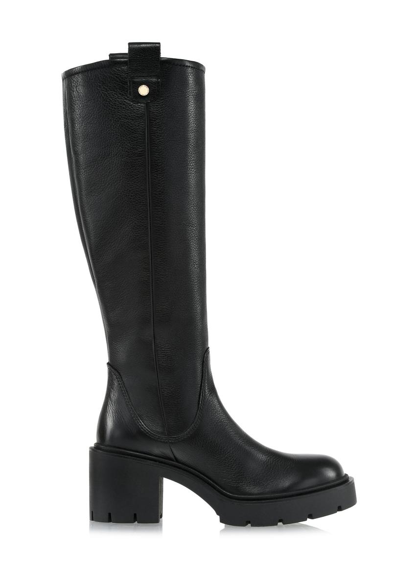 Black leather women's high-heeled boots BUTYD-1096-99(Z24)