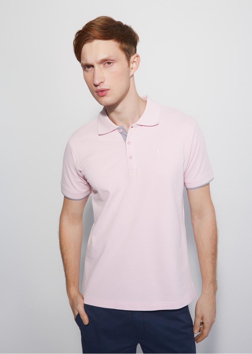 Pink men's polo shirt POLMT-0045A-34(W24)-01