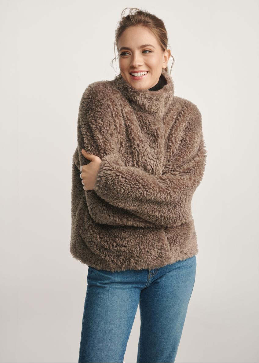 Women's ash fur coat FUTDP-0021B-93(Z25)
