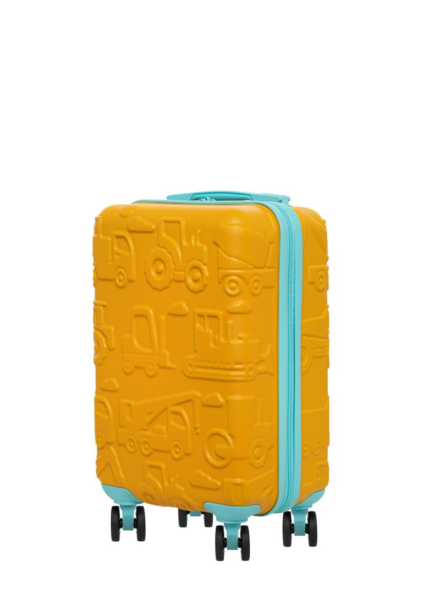 Small orange suitcase on wheels WALAB-0087-3B-18(W26)