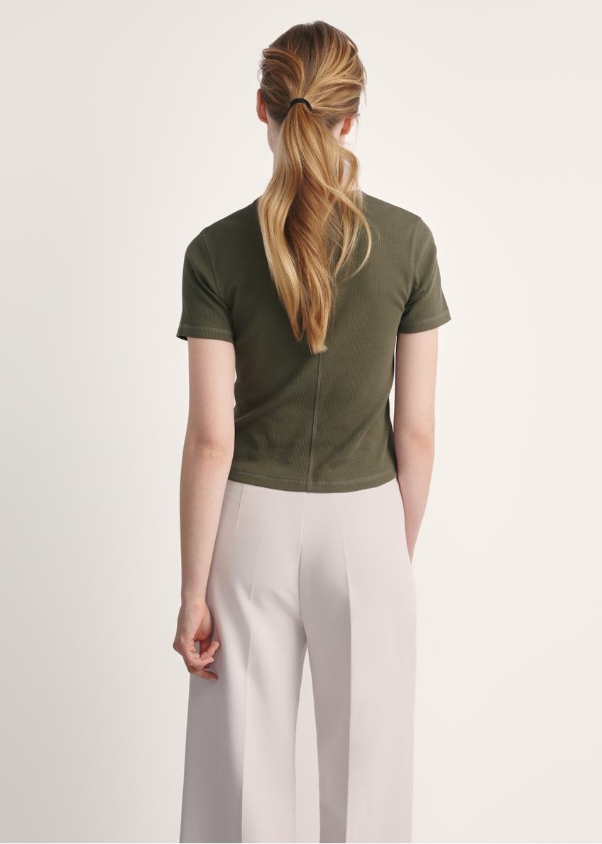 Women's khaki T-shirt TSHDT-0145-55(Z25)
