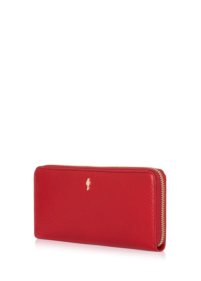 Red leather women's wallet PORES-0800R-4B(W26)