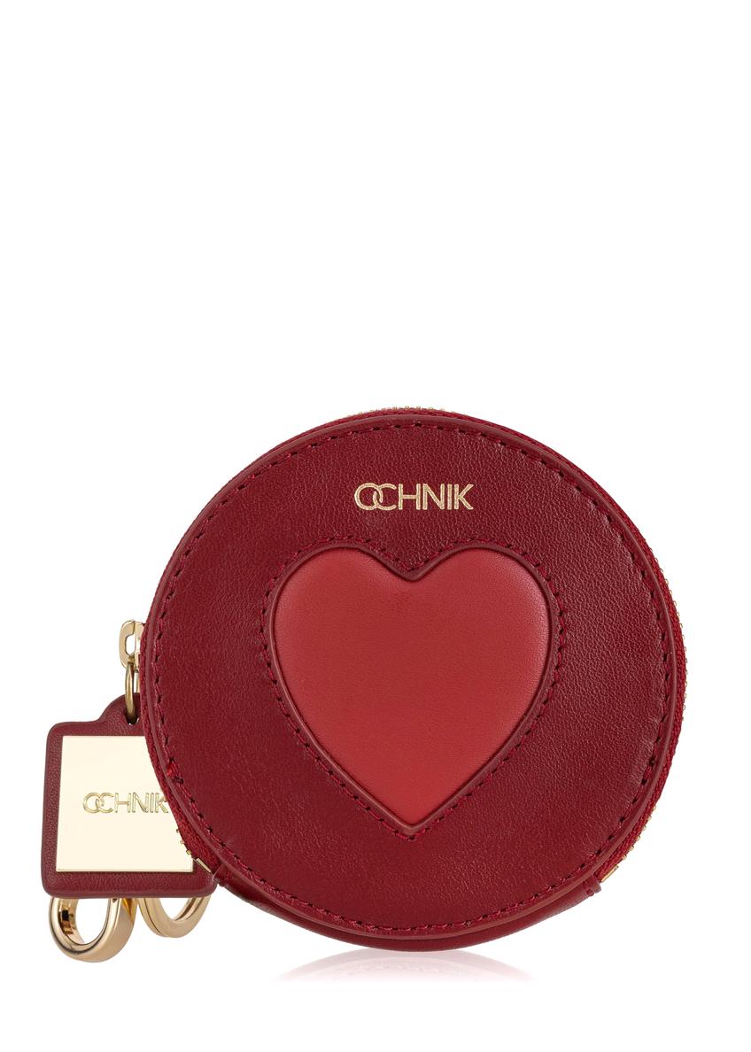 Round red leather ladies wallet PORES-0867-40(Z23)-08