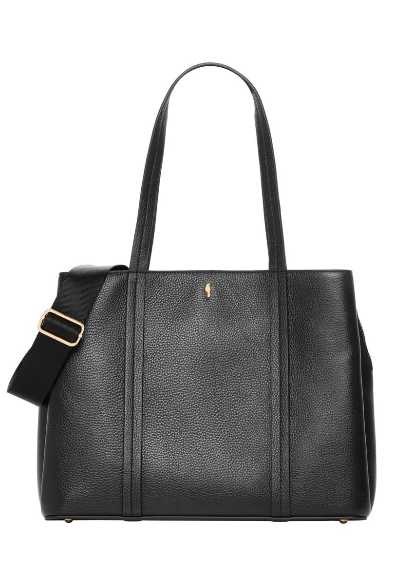 Black leather shopper bag TORES-1342-9I(Z26)