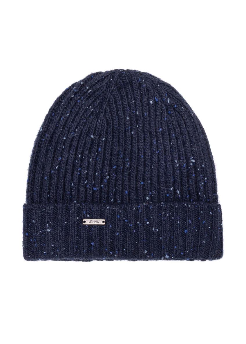 Navy blue wool men's hat CZAMT-0089-69(Z25) - front product view on white background.