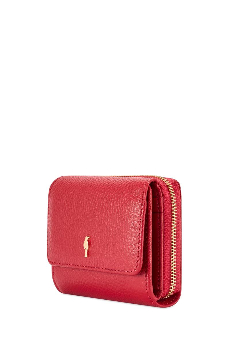 Small red leather women's wallet PORES-0802R-4B(W26)