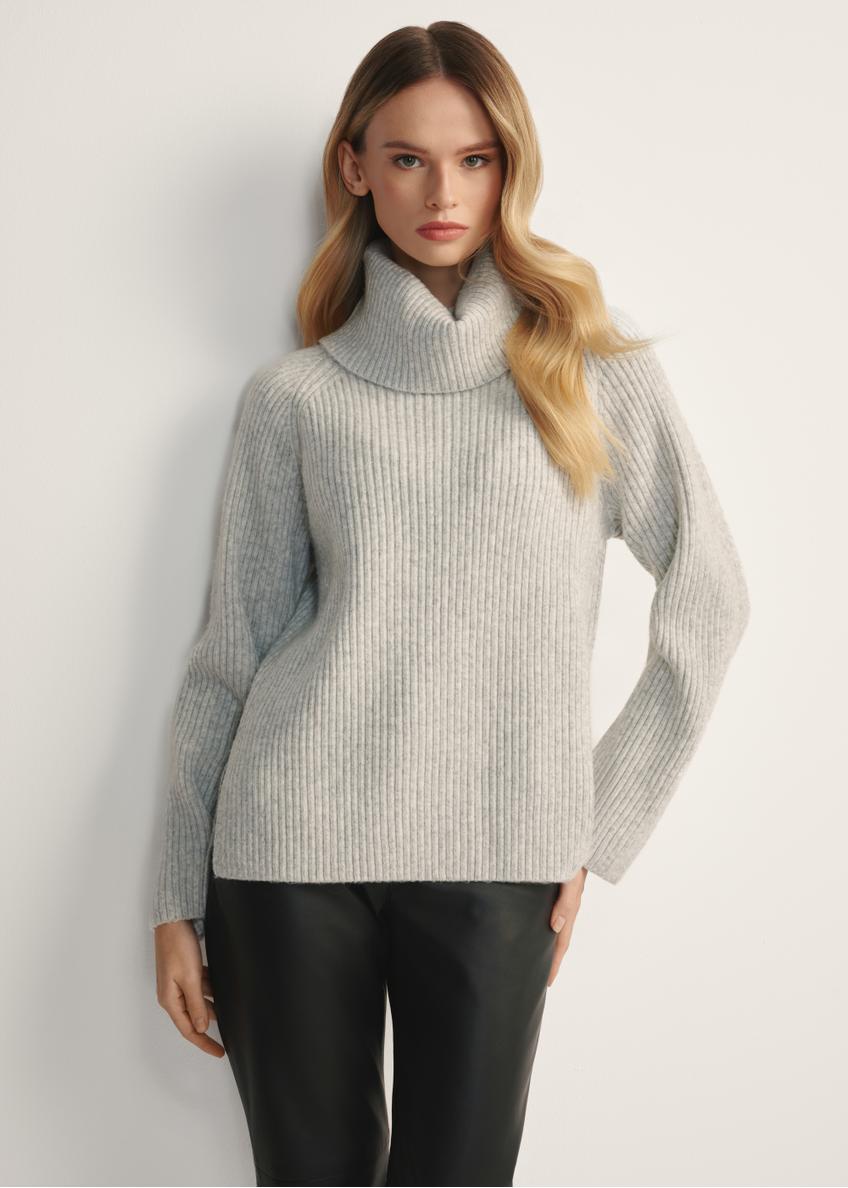 Gray women's wool-blend sweater SWEDT-0252-91(Z25)