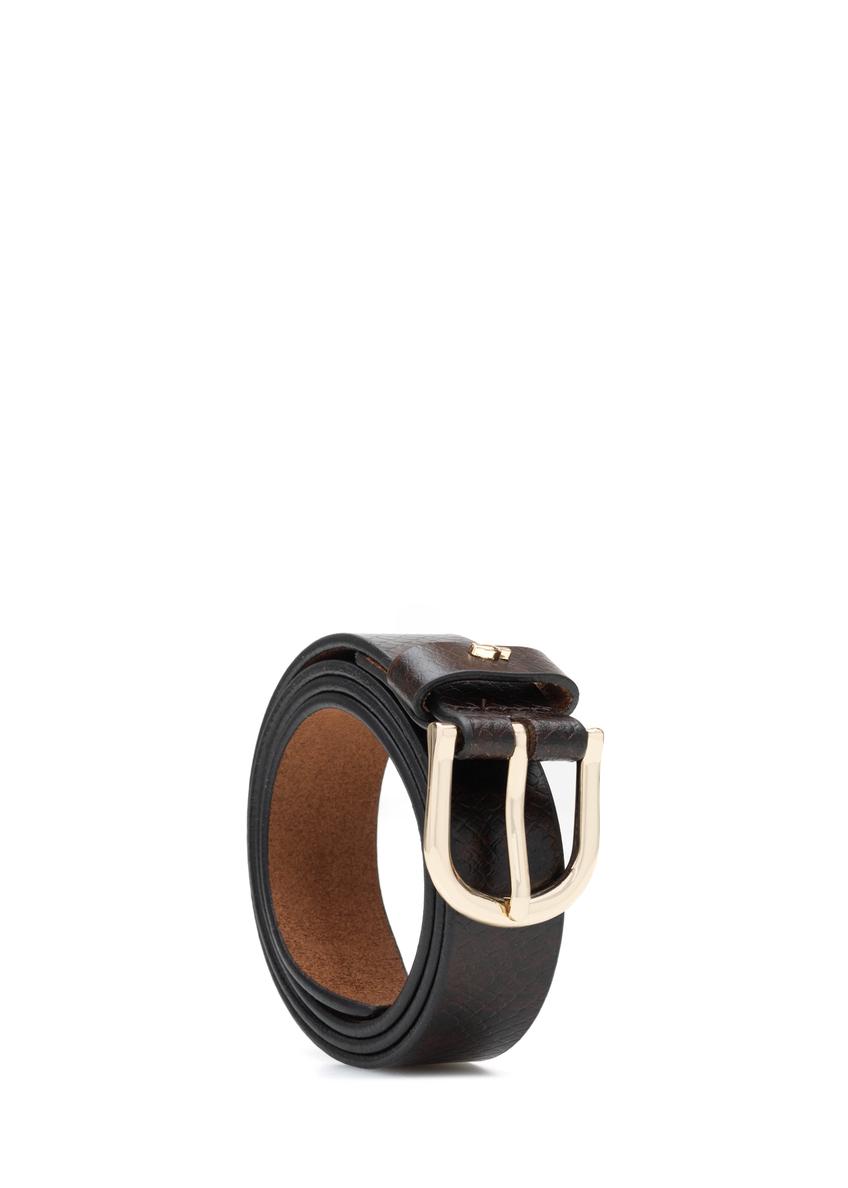 Brown leather women's belt PASDS-0333-90(Z25)
