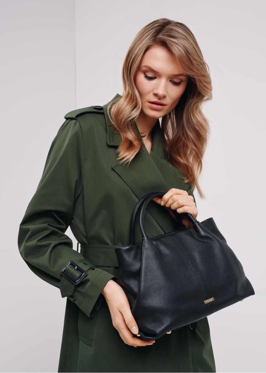 Women's black leather handbag TORES-1007-99(W24)