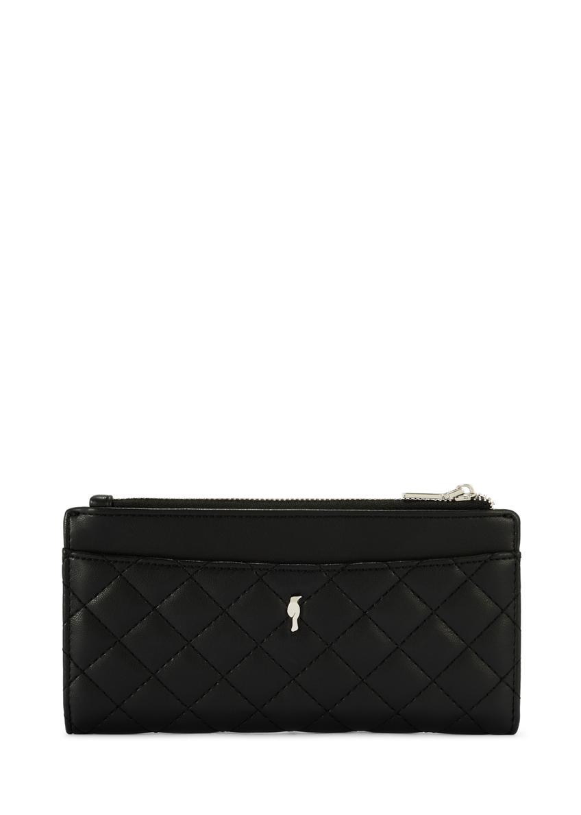 Black quilted women's wallet POREC-0424-99(Z25)