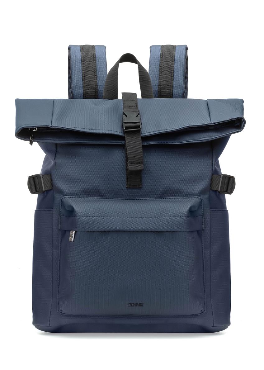 Navy blue large backpack PLCMN-0015-69(Z25), product view from the front on a white background.