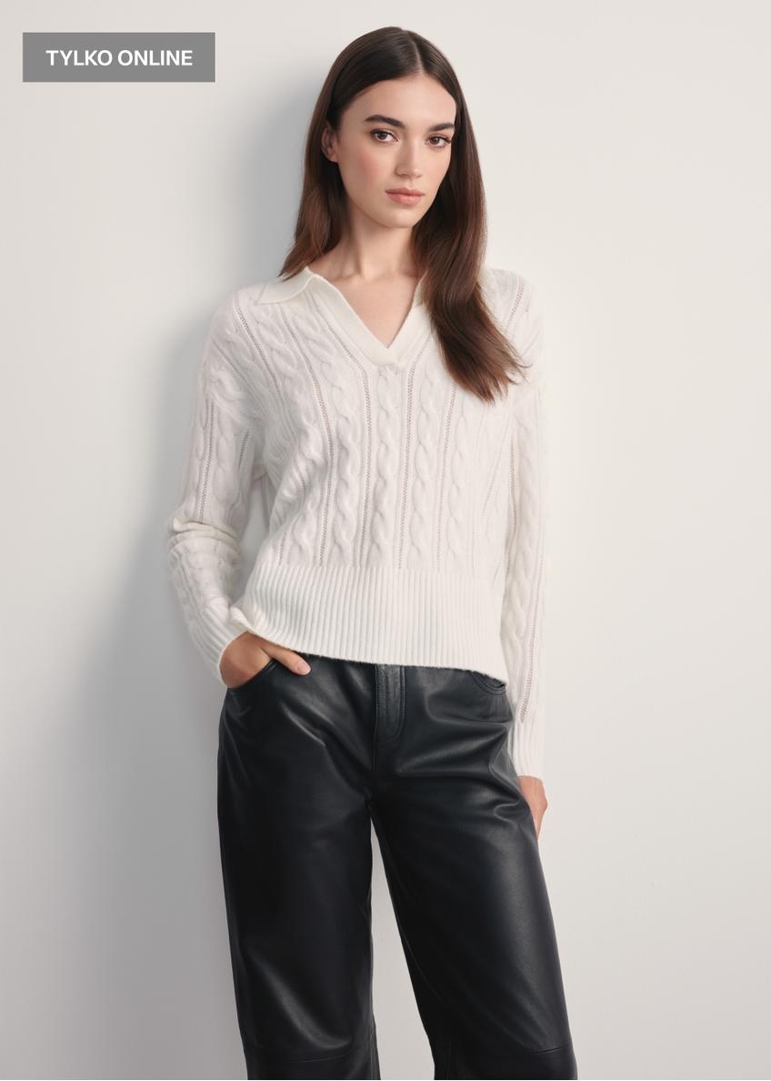 Cream women's sweater SWEDT-0254-12(Z25)