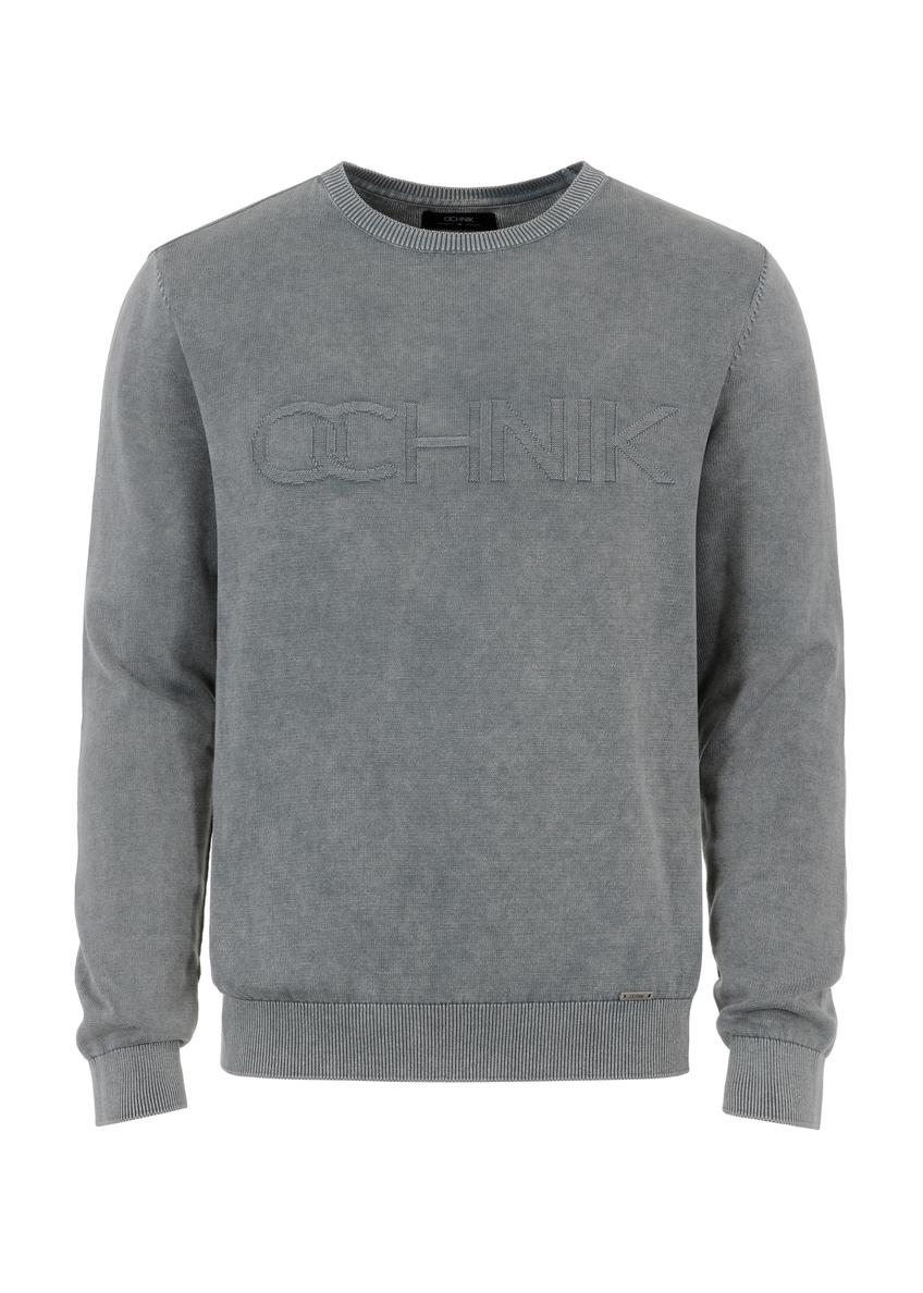 Grey men's logo sweater SWEMT-0129-91(W23)-04