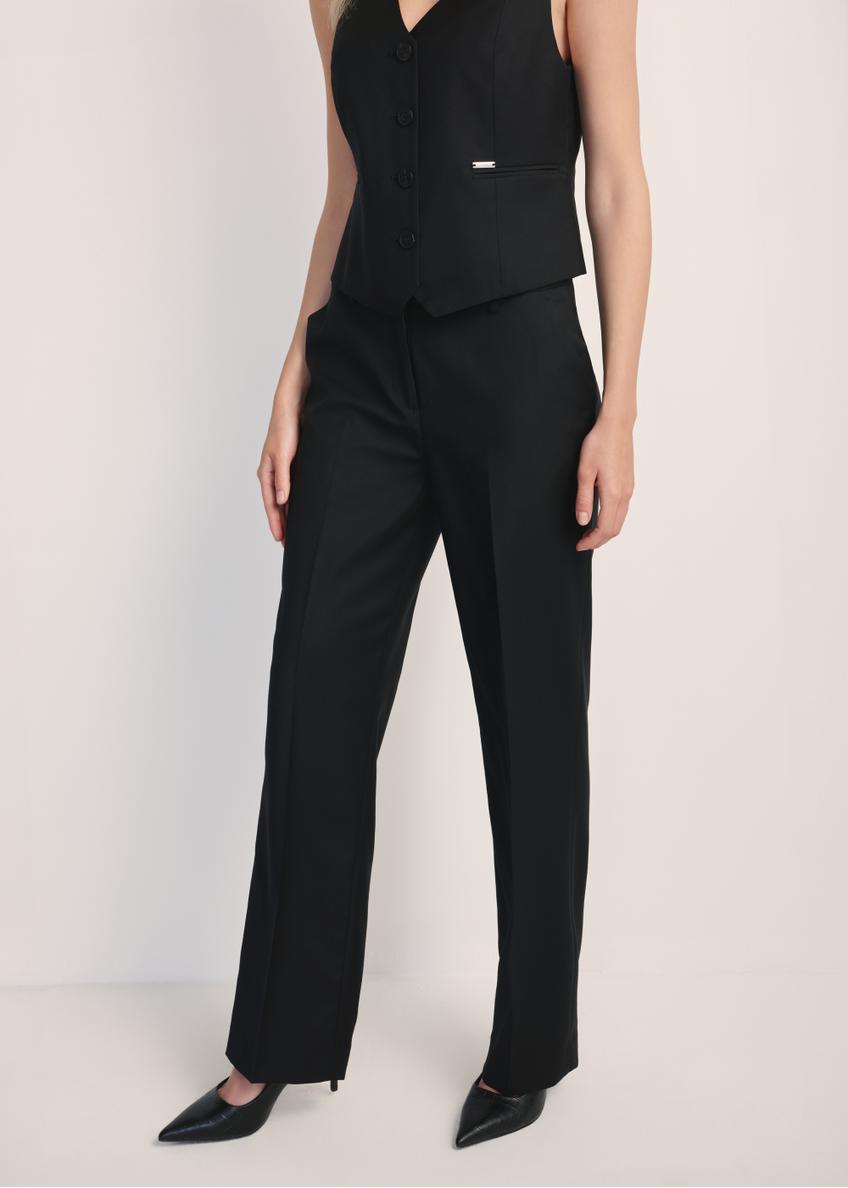 Black women's trousers with a crease SPODT-0114-99(Z25)