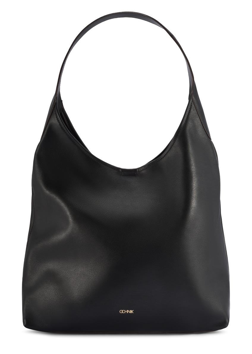 Black large women's handbag TOREC-1199-99(W26) - front product view, on a white background.