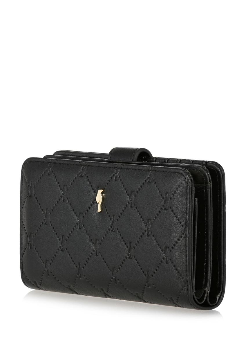 Black women's wallet with embossed pattern POREC-0391-99(Z24)