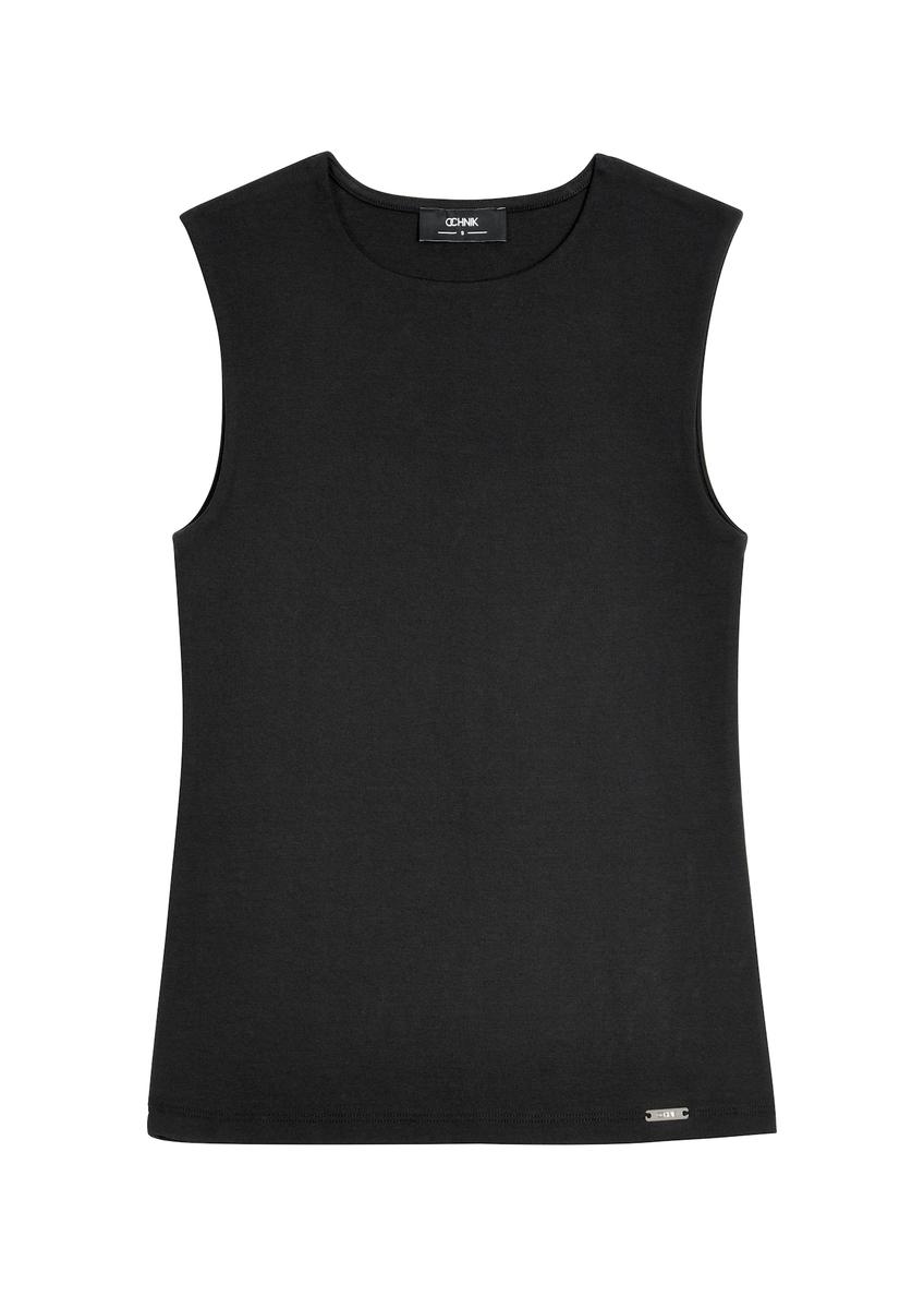 Black cotton women's blouse BLUDT-0211-99(Z26)