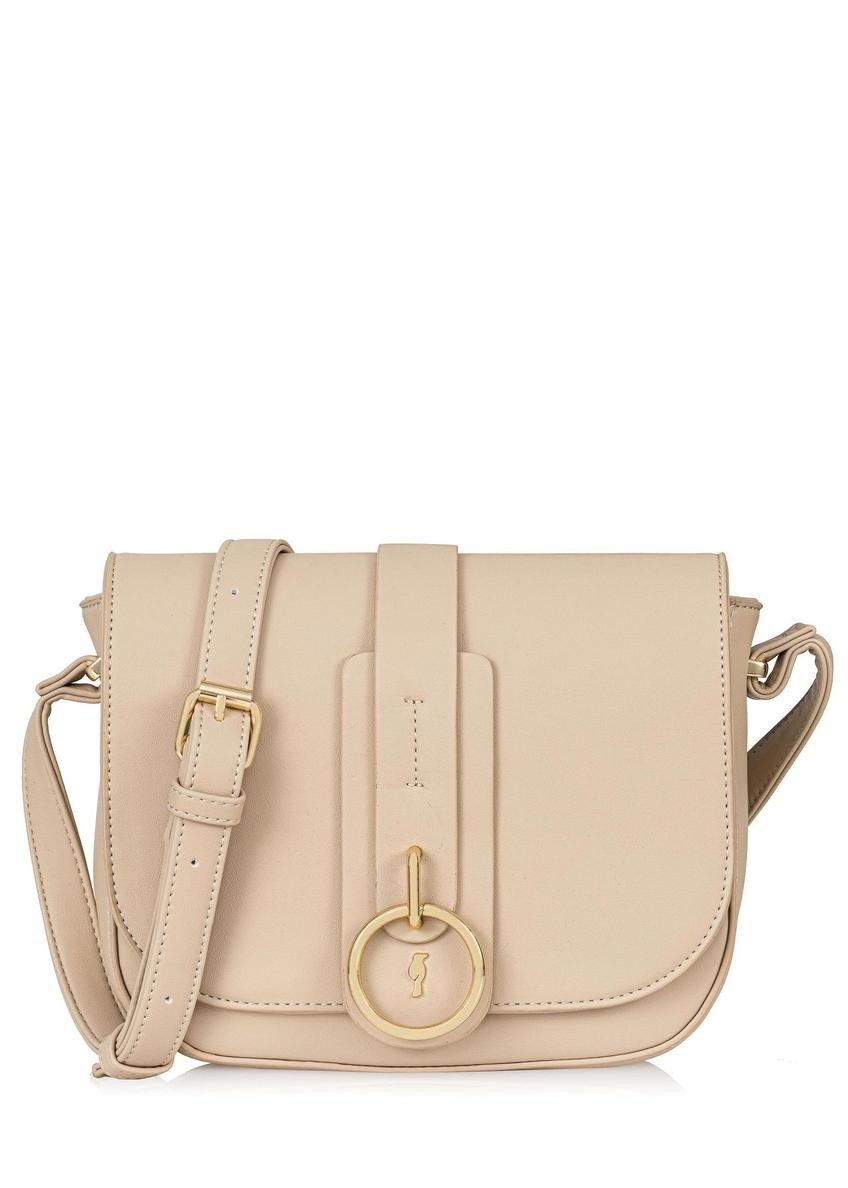 Beige women's logo mailbag TOREC-0627B-82(W24)-09