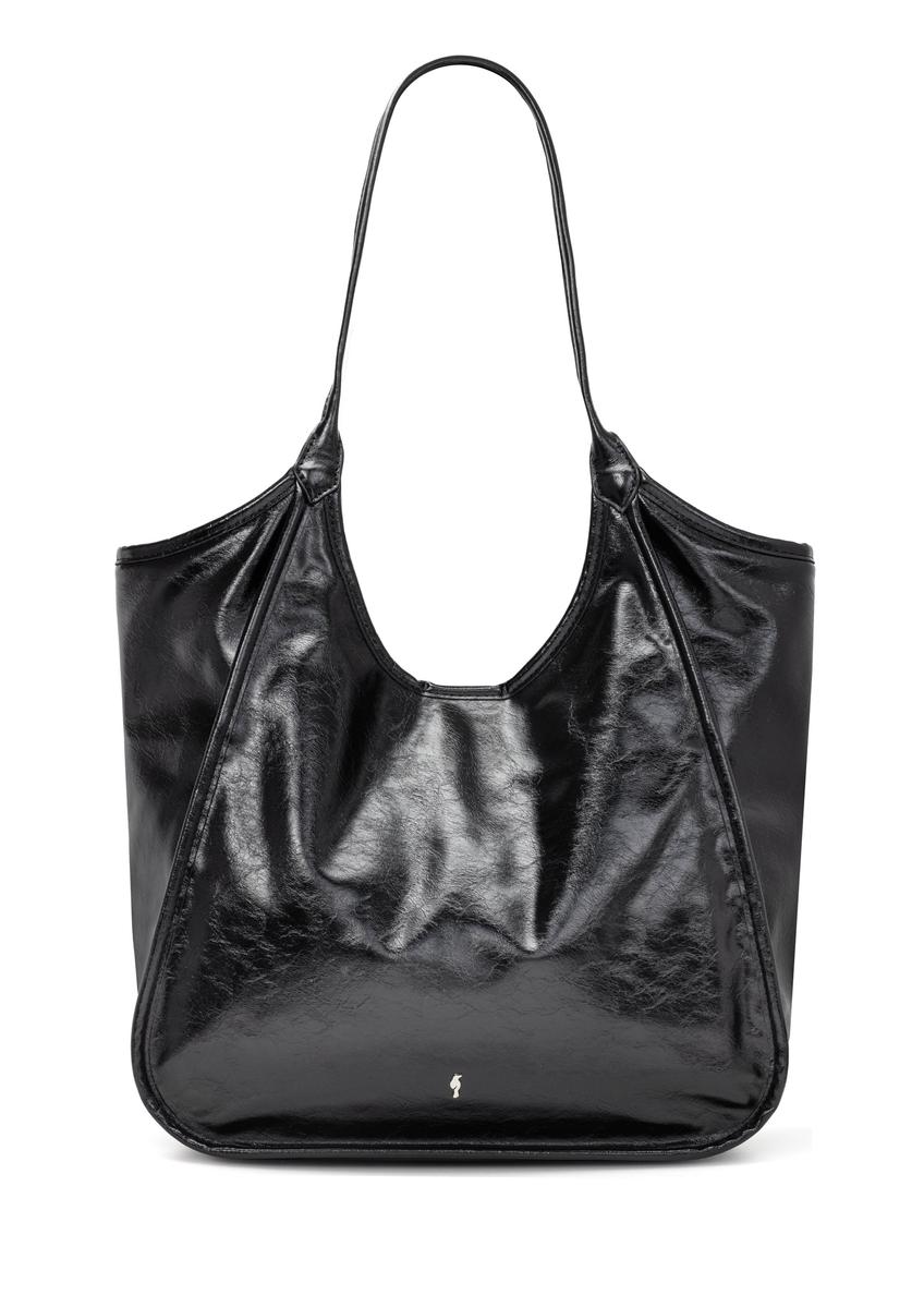 Black women's shopper handbag TOREC-1122-9F(W26), front product view on white background.