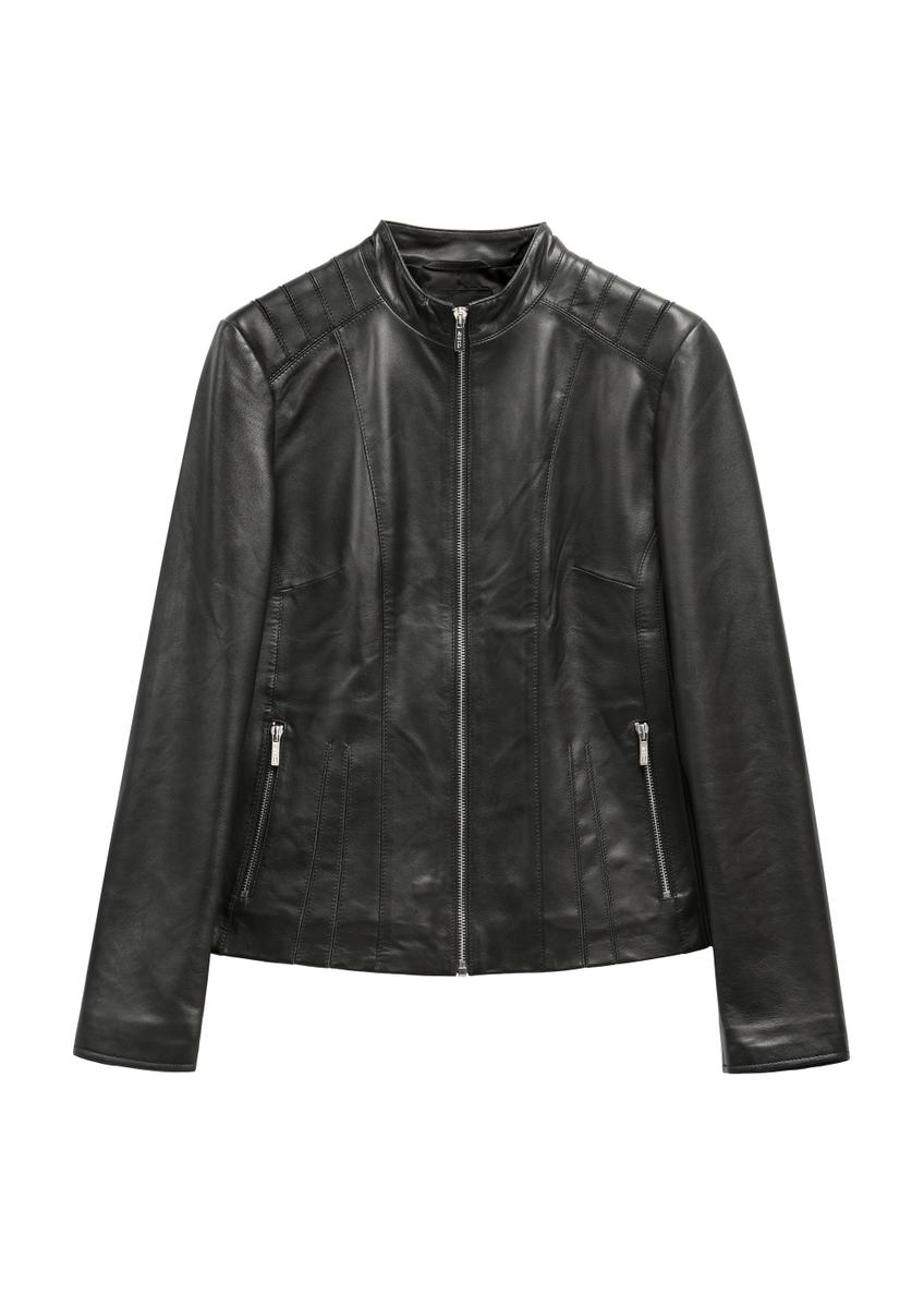 Black women's leather jacket KURDS-0531-99(KS)
