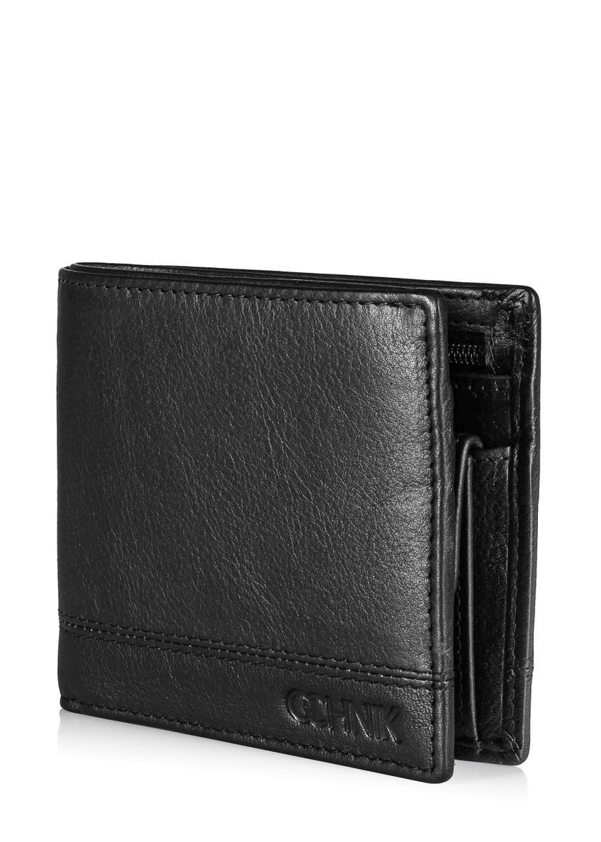 Men's black leather wallet PORMS-0009-99(KS)