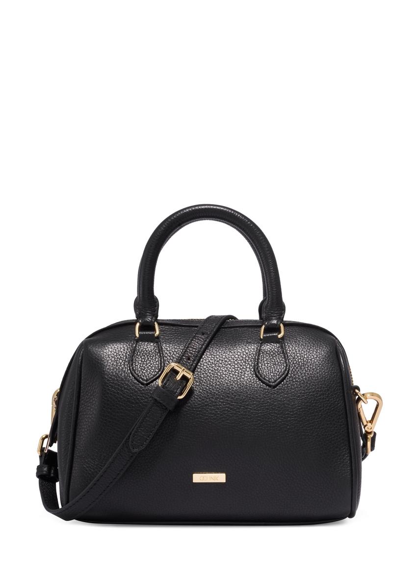 Black leather women's handbag TORES-1381-99(Z26), front product view on white background.