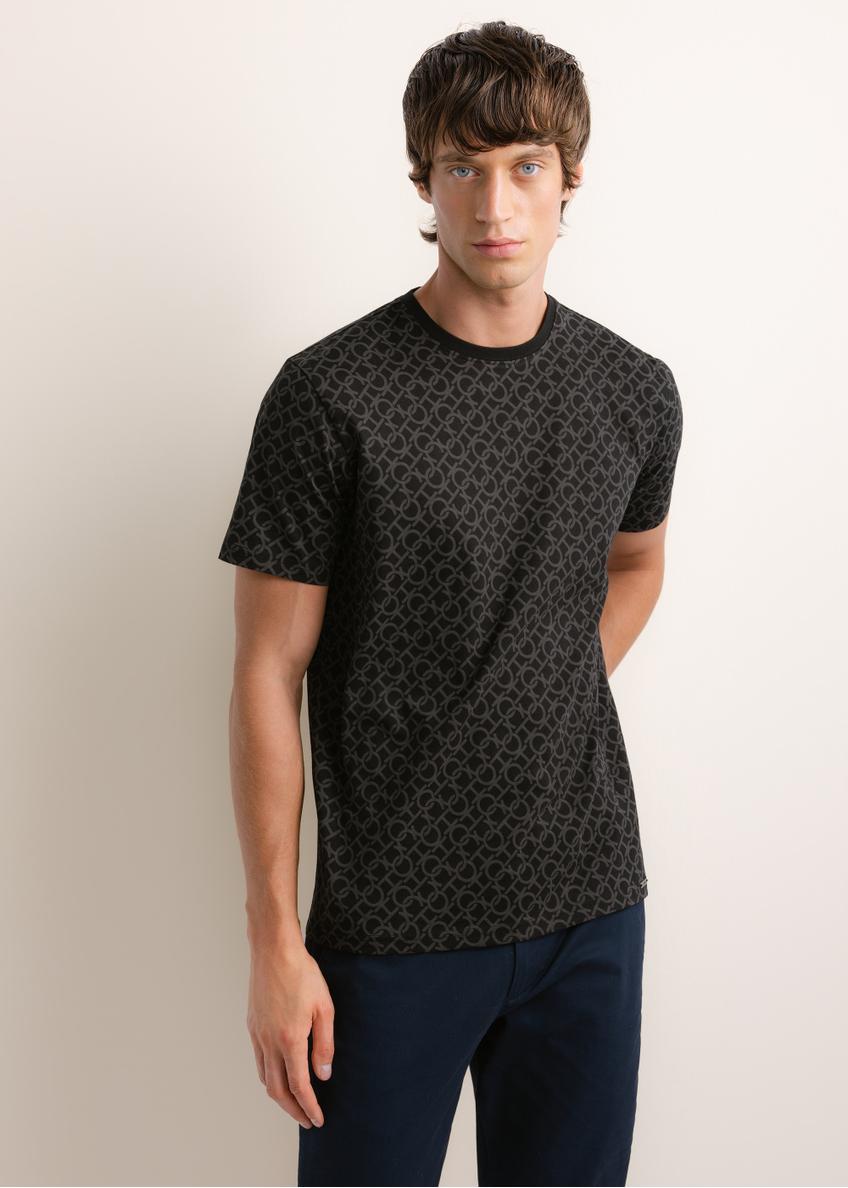 Men's cotton T-shirt with monogram TSHMT-0163-99(Z26)