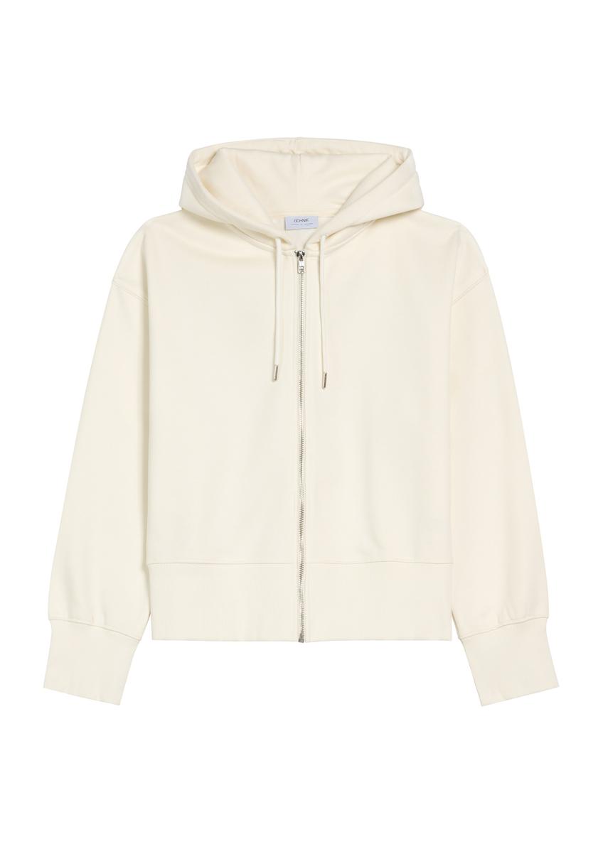 Cream women's hooded sweatshirt BLZDT-0113-12(Z25), front product view on white background.