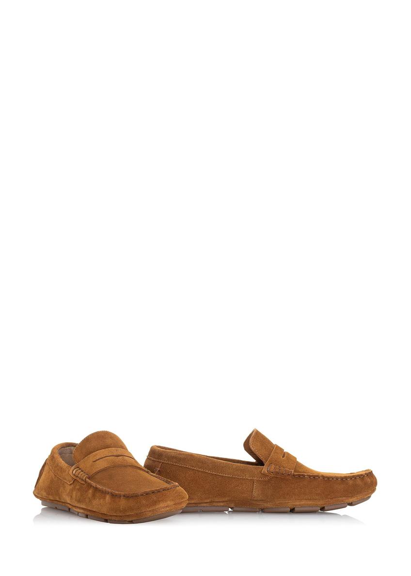 Brown leather men's moccasins BUTYM-0429-83(W23)