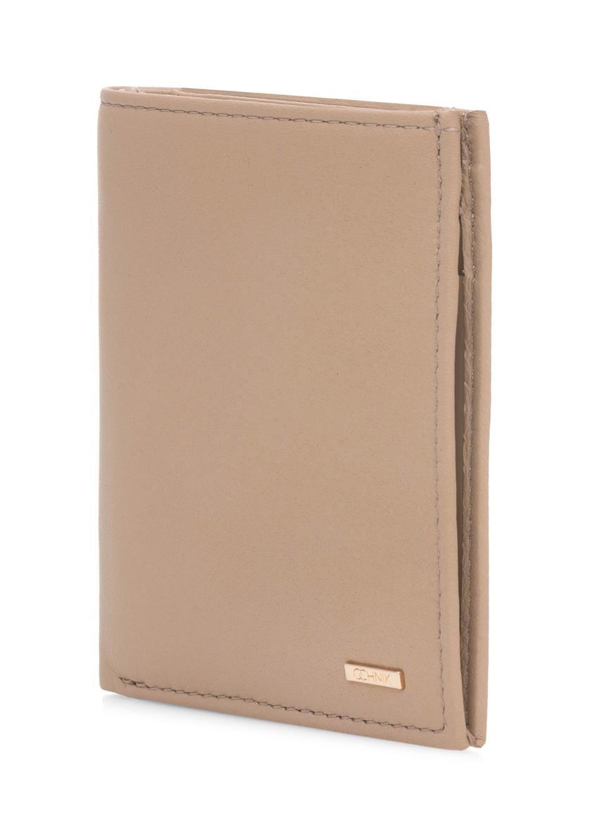 Small beige leather women's wallet PORES-0947-81(W25)