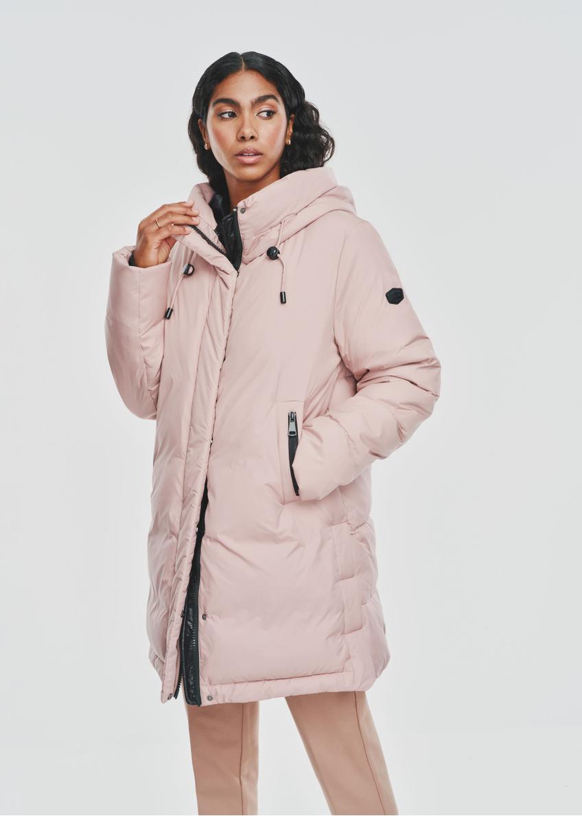 Women's winter jacket in powder pink KURDT-0529-34(Z24)-01