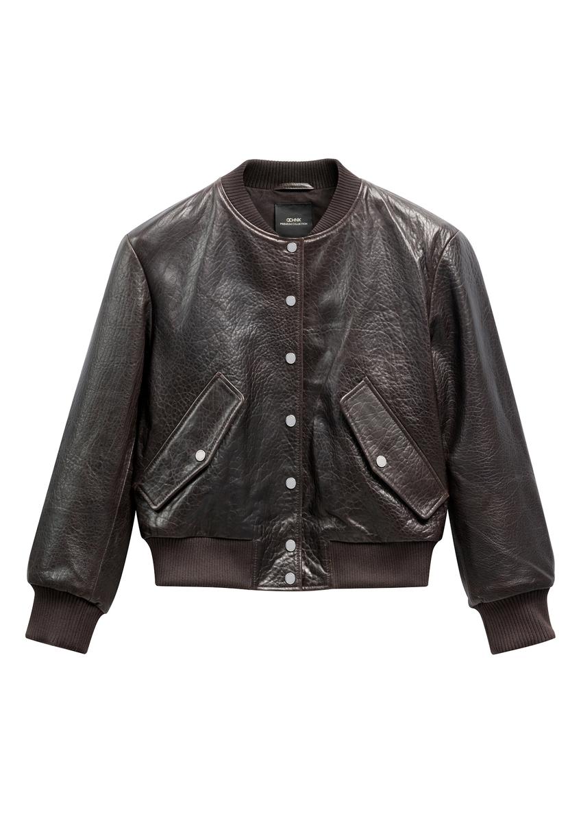 Brown women's leather jacket KURDS-0609-1I(W26)