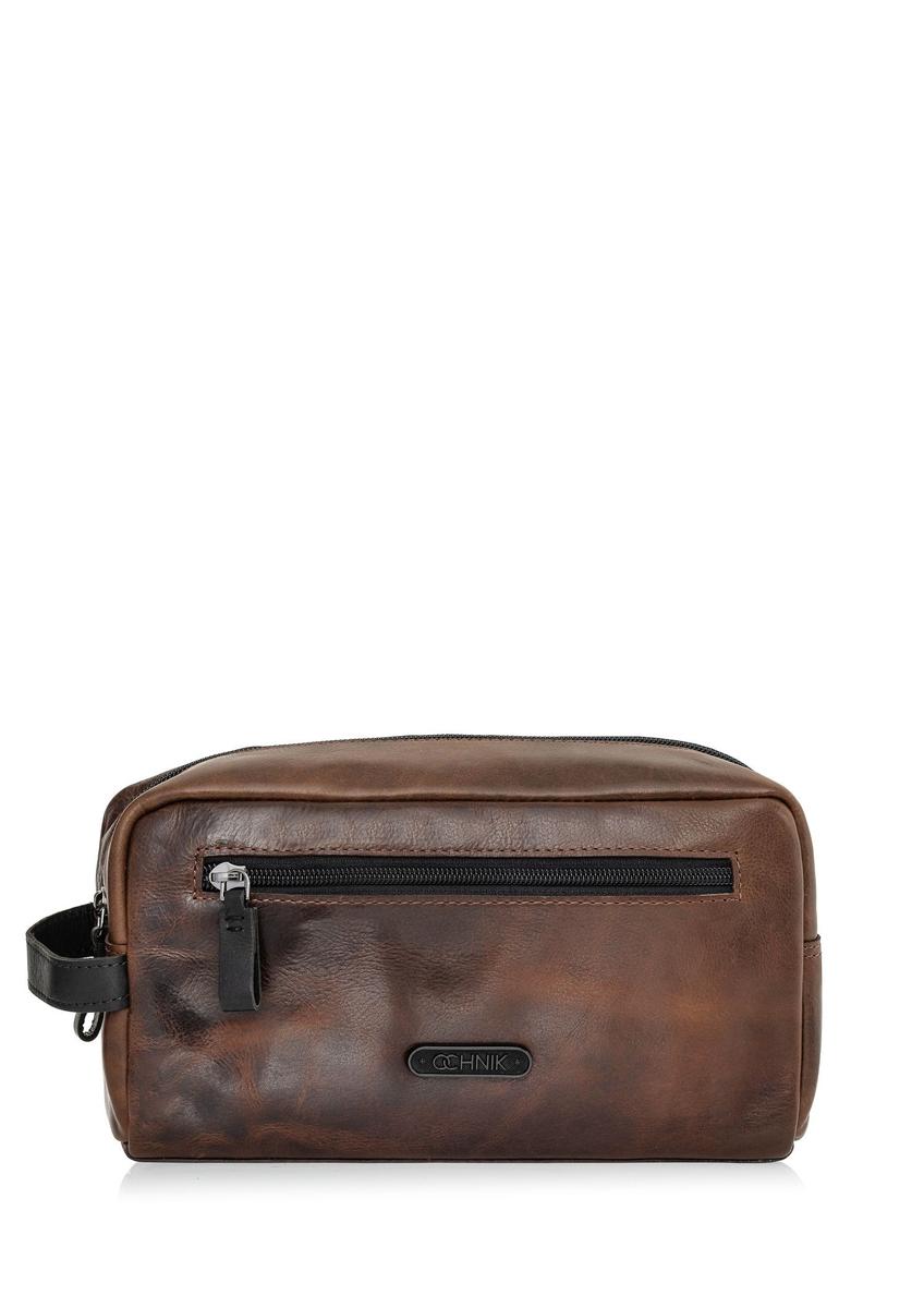 Brown leather men's cosmetic bag TORMS-0106B-79(Z24)